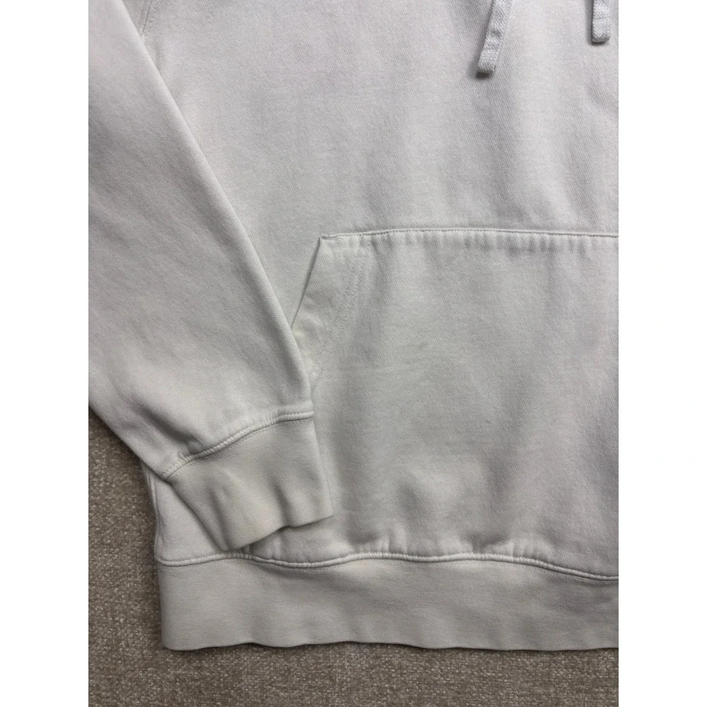 Nike Mens Sportswear Club Fleece Hoodie White Black Embroidered Logo Size M